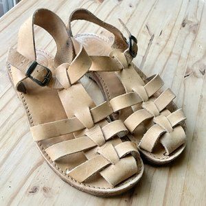 Duckfeet Ringkobing - Tan light brown Leather fisherman sandals 39